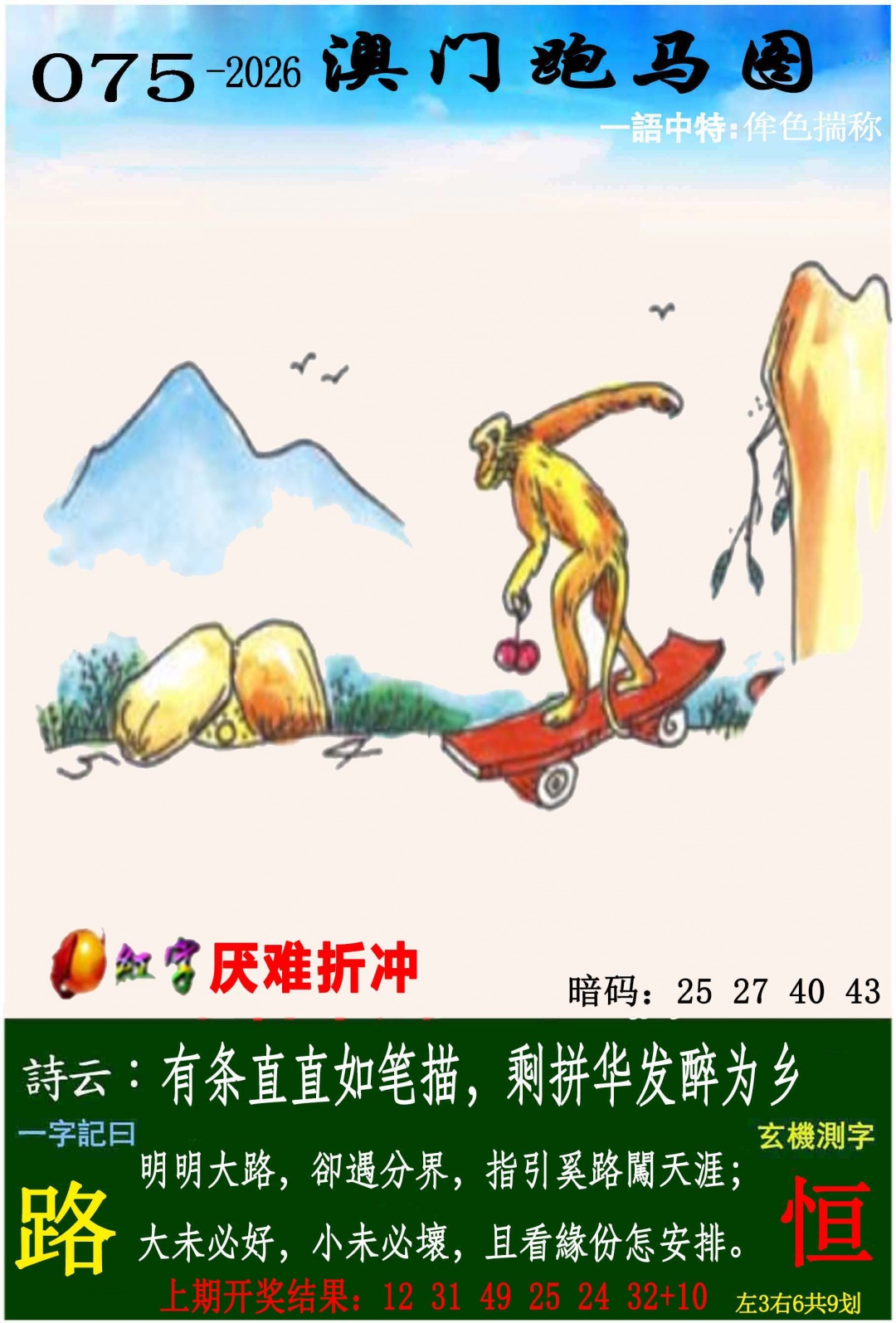 075期跑马图[图]